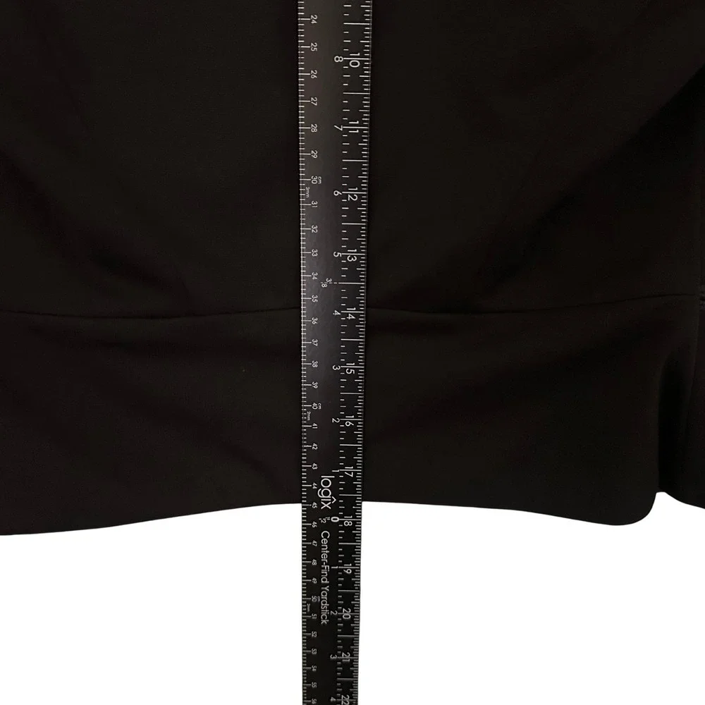 H&M Divided Cropped Blazer Jacket Womens Size 4 Black Open Front Zipper